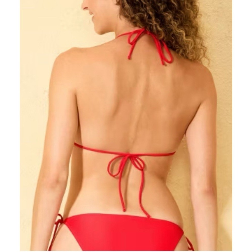 Red Tricot Triangle Top String 2 Pc Bikini Cheeky Bottoms Women's Size XL 16